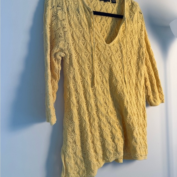JEANNE PIERRE Yellow V-Neck Sweater size Mediun - Picture 3 of 4